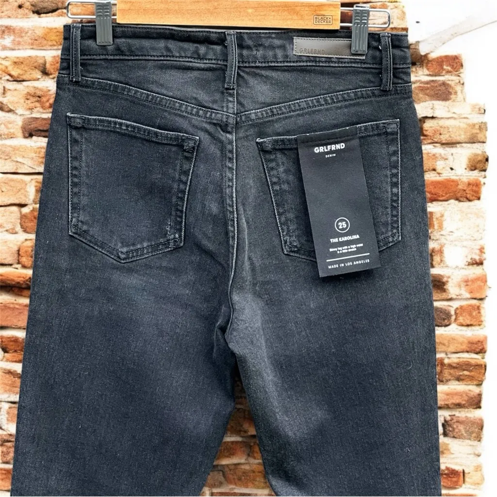 GRLFRND  The Karolina Frayed High-rise Skinny Jeans - Black - Image 12