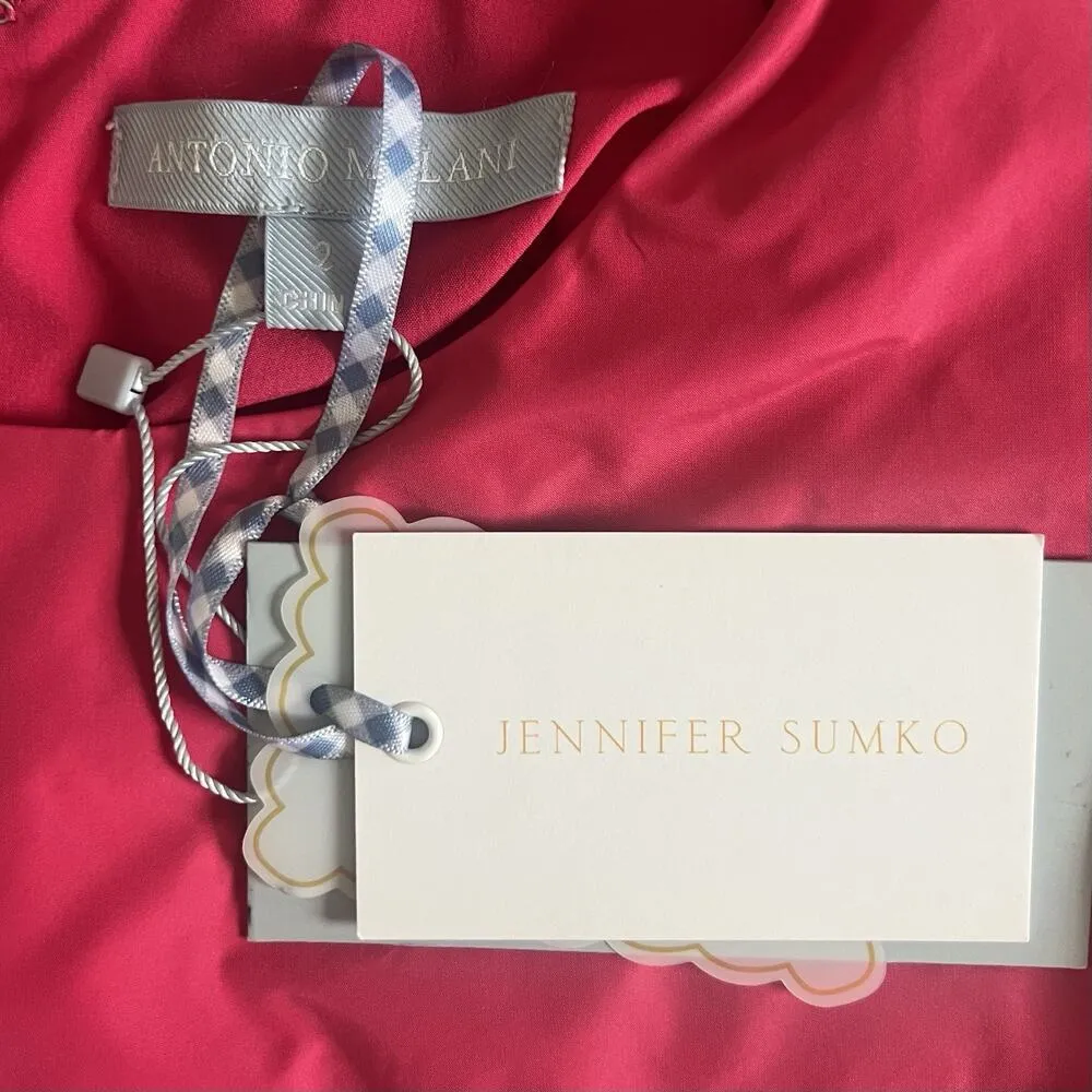 NWT Antonio Melani x Jennifer Sumko Rachel Shirred Taffeta A-Line Midi Dress - Image 7