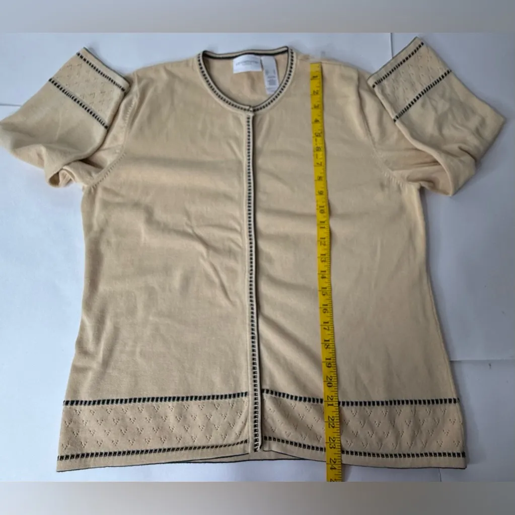 Vtg Liz Claiborne Lizsport Womens Size XL Y2k Snaps Sweater Cardigan Classic Tan - Image 4