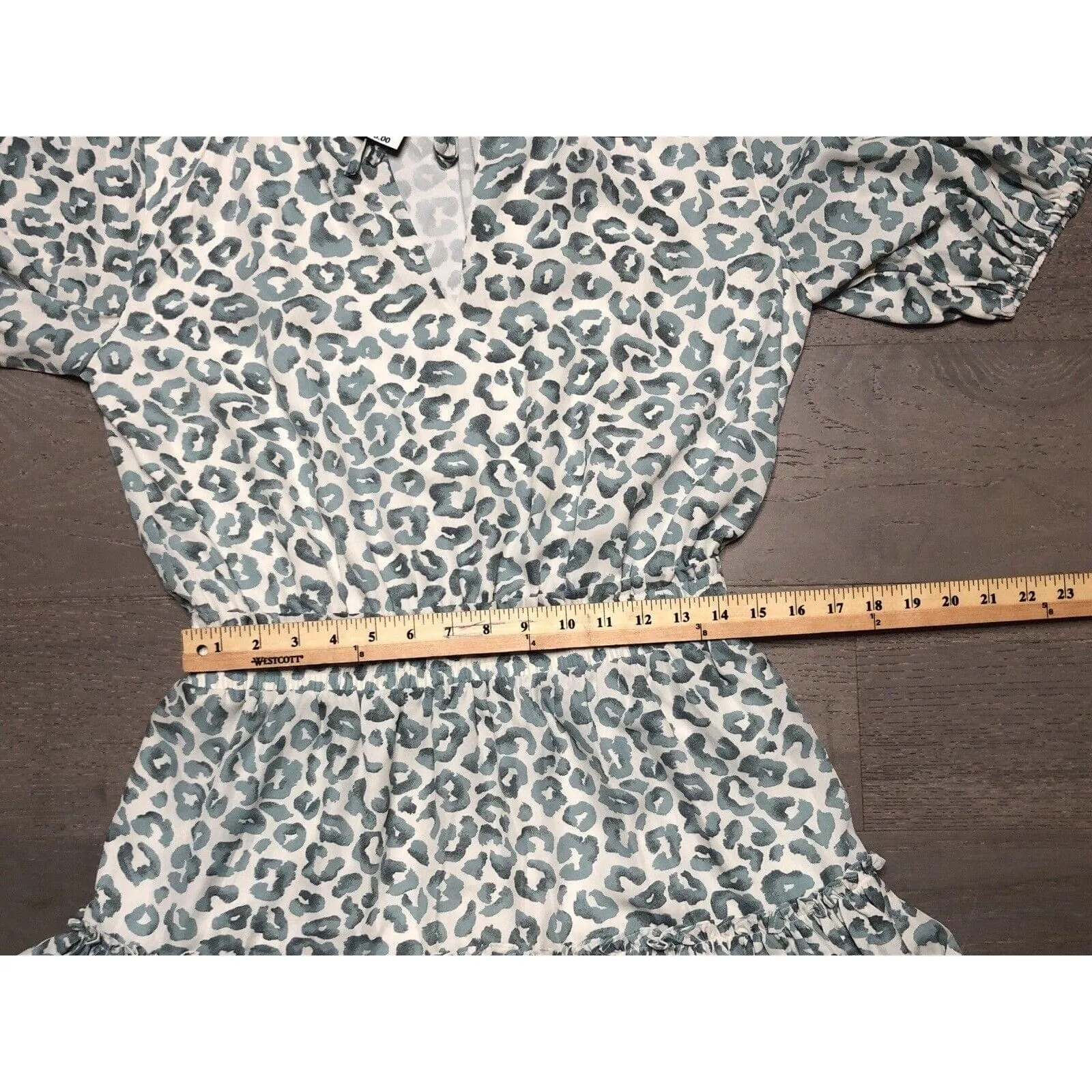 NWT South Moon Under Buddy Love Dress Sz L Blue Leopard Print Coquette Soft Girl - Image 4