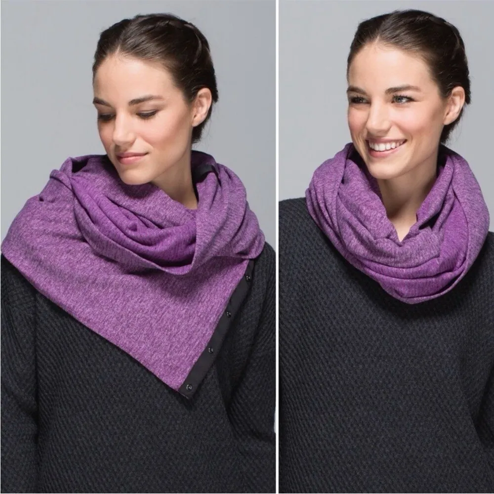 Lululemon Vinyasa Scarf Mini Check Pique Ultra Violet Black Purple Rulu Wrap - Image 2
