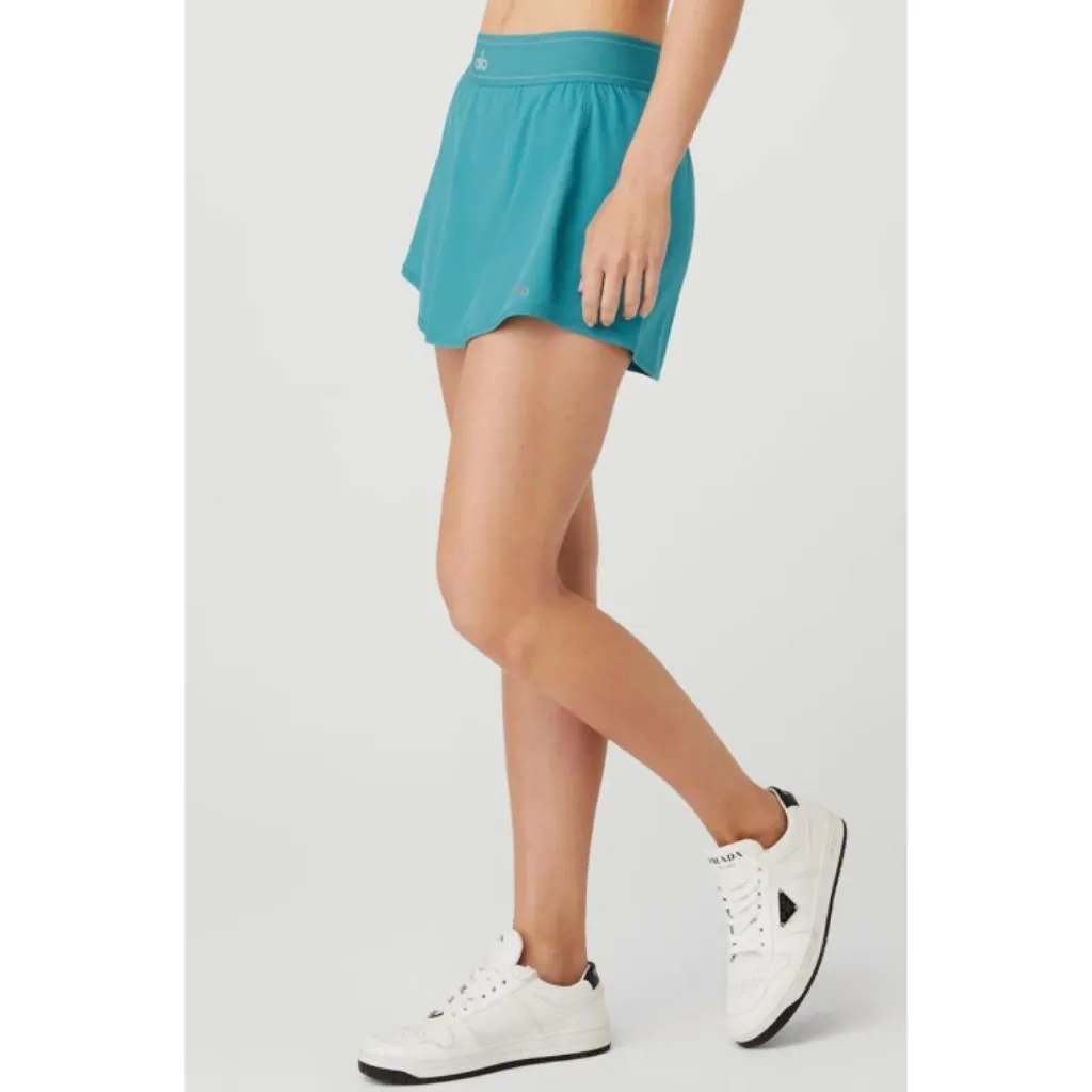 Alo Match Point Tennis Skirt Blue Splash Turquoise Sports Run Active Mini Skort - Image 4