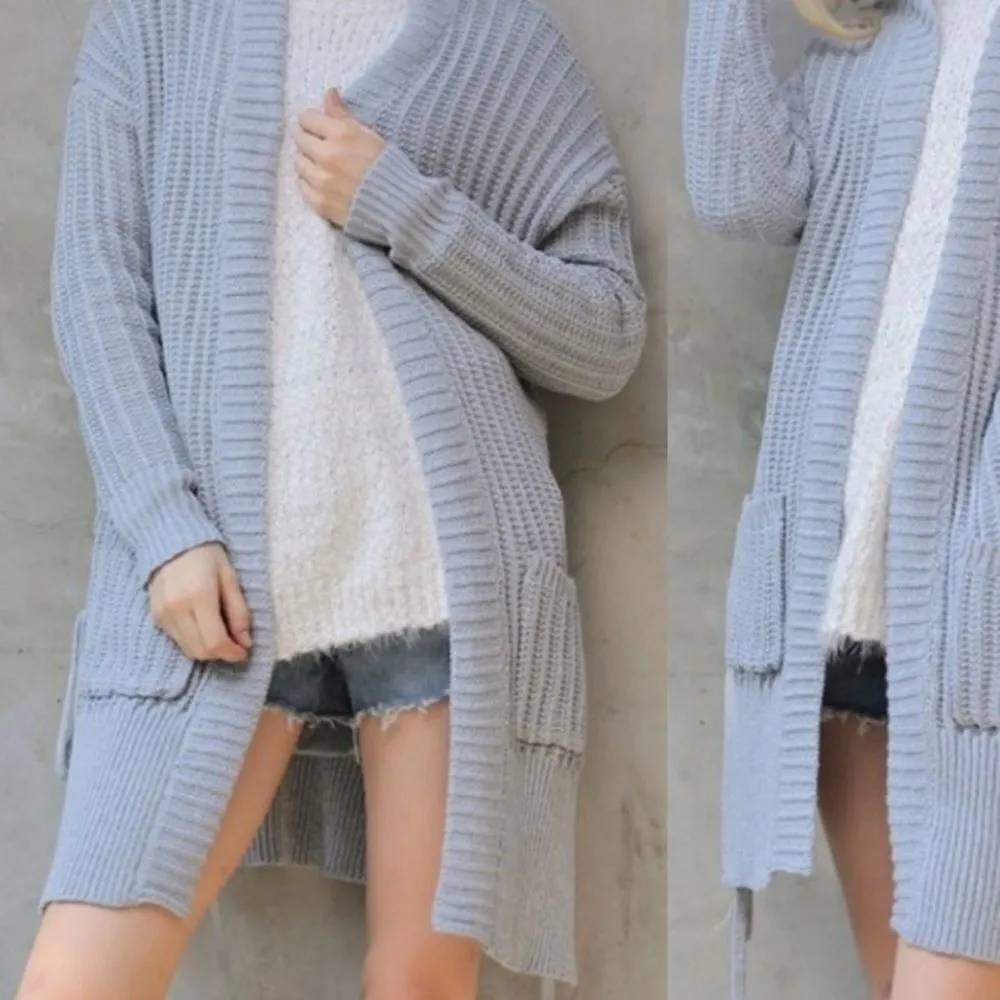 Side Lacing Thick Cardigan Sweater‎ - Image 8