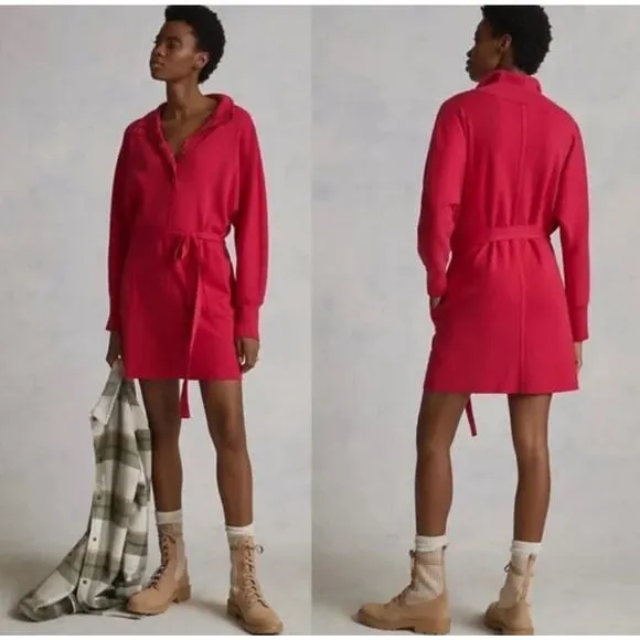 ANTHROPOLOGIE DAILY PRACTICE Women’s Pink Polo Knit Sweater Dress - Image 2