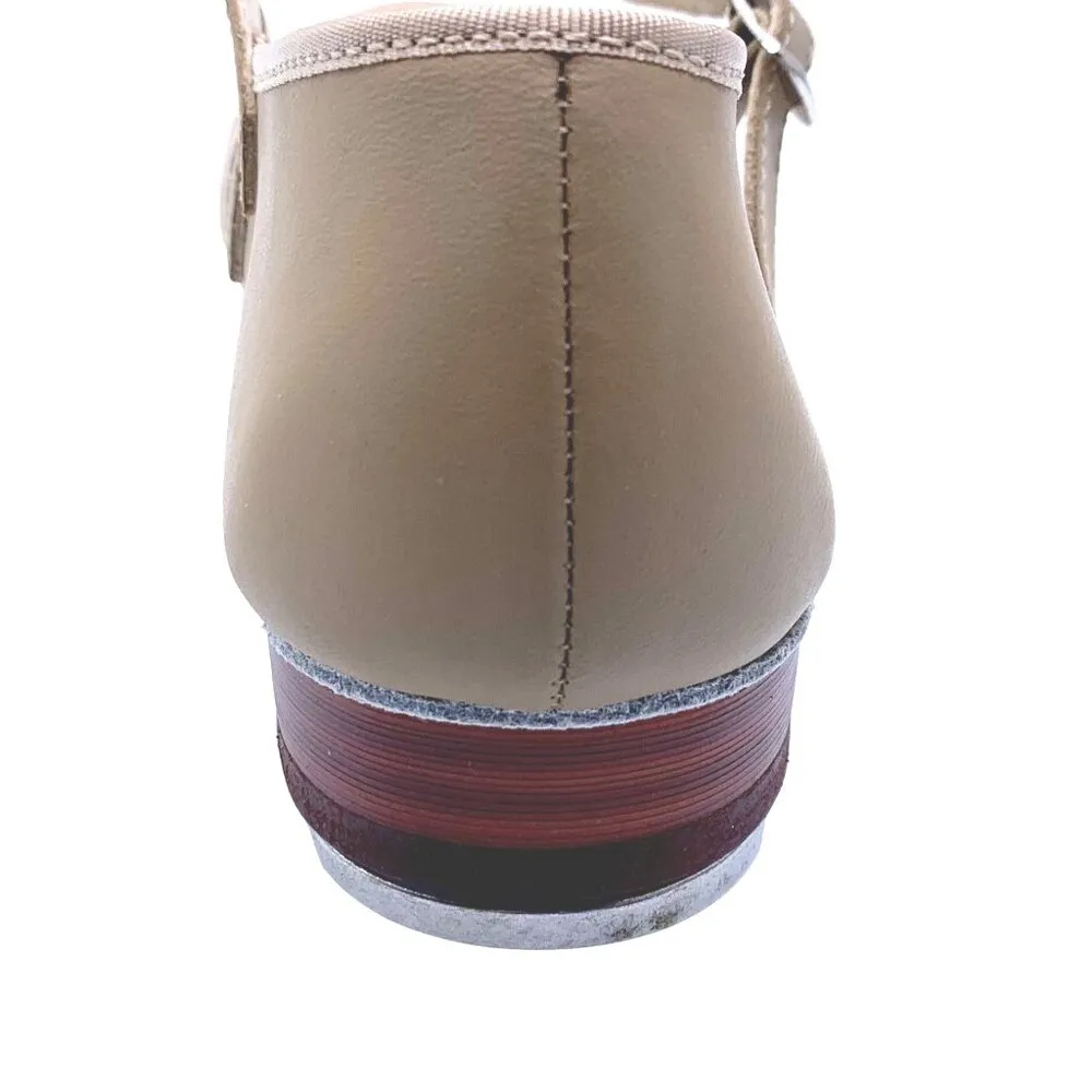 Capezio Mary Jane Comfort Tap Shoes Tan Leather Dance Size 5 New Recital 1" Heel - Image 6