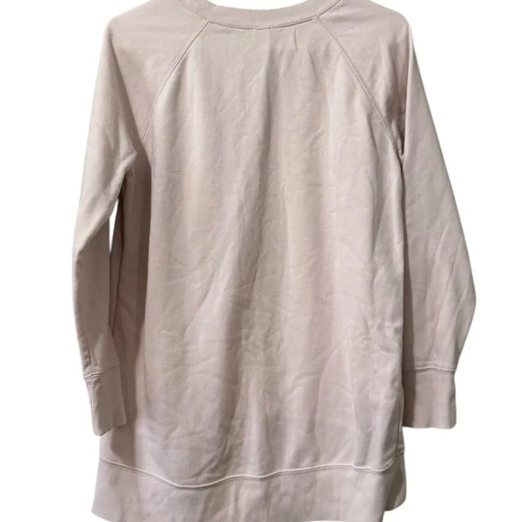 Old Navy Women Size Small Boyfriend Tunic Crew Neck Sweatshirt Shell Pink Casual - Image 2