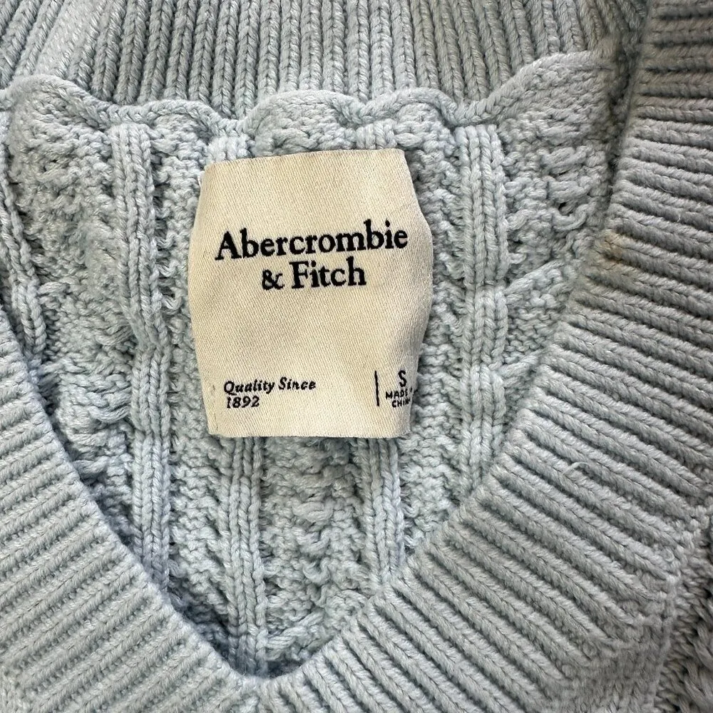 ABERCROMBIE & FITCH V Neck Cable Knit Sweater Vest Size Small - Image 3