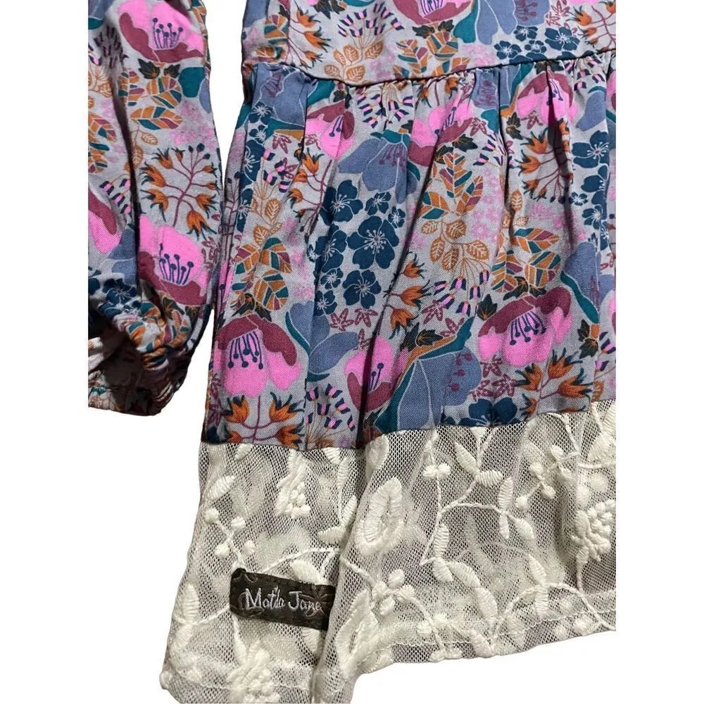 MATILDA JANE Make Believe Sew Perfect Peasant Blouse Floral size small - Image 7