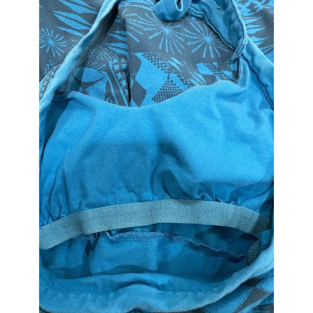 Patagonia Iliana Printed Halter Dress Blue Aztec Southwest Organic Cotton Sz Med - Image 5