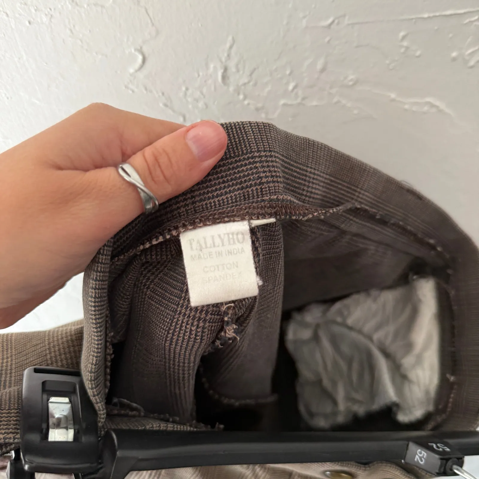 Tally Ho Brown Plaid Equestrian Riding Pants Size 32L Cotton Spandex Brown - Image 8