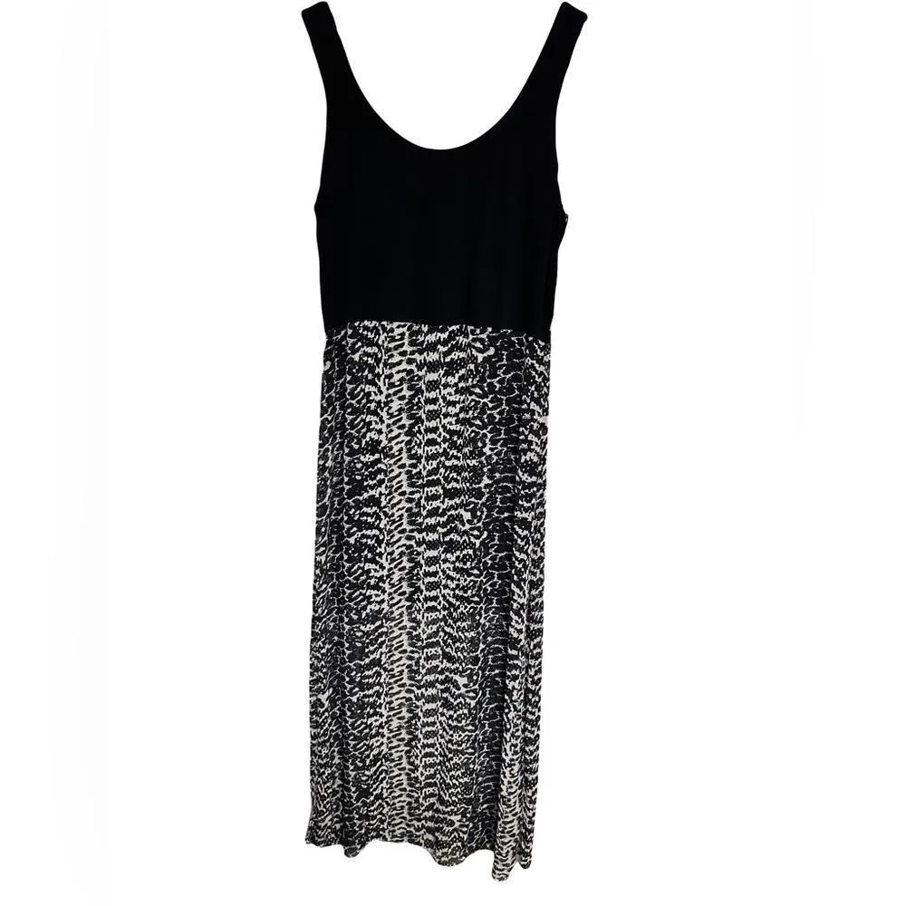Vince Camuto Graphic Black and White Animal Print Tank Sleeveless Maxi Dress XL - Image 2