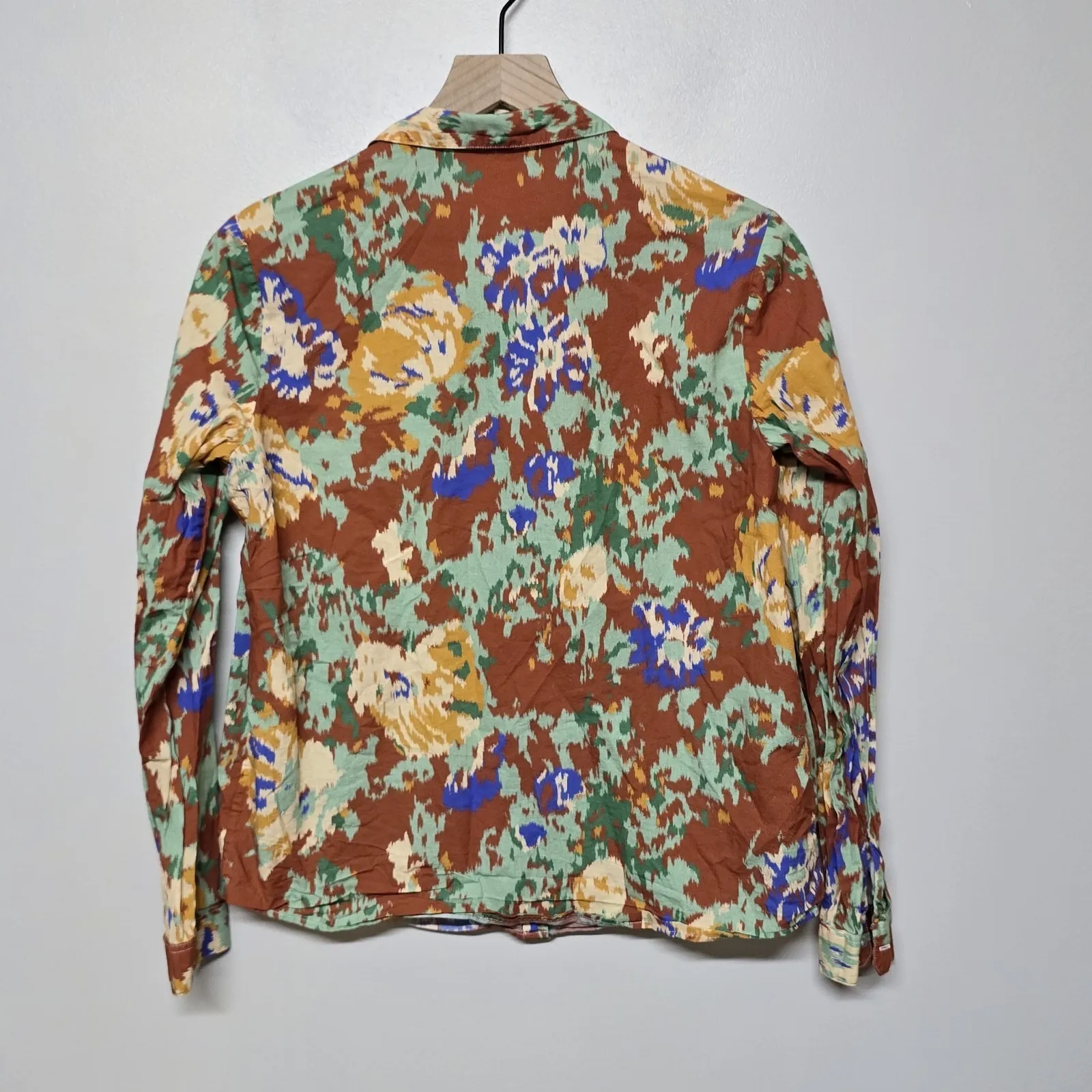 Sezane Pierro Botton Up Shirt Antique Flowers Floral Print Blouse Sz US 2/ FR 34 - Image 6