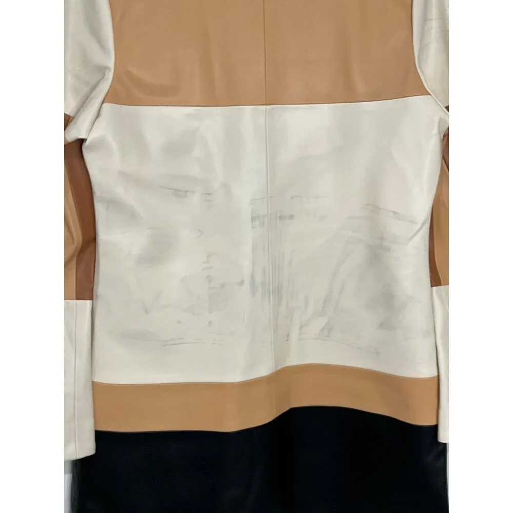 Alexis Cameron Dress in Multi Patchwork Large New asis Womens Vegan Faux Leather - Image 7