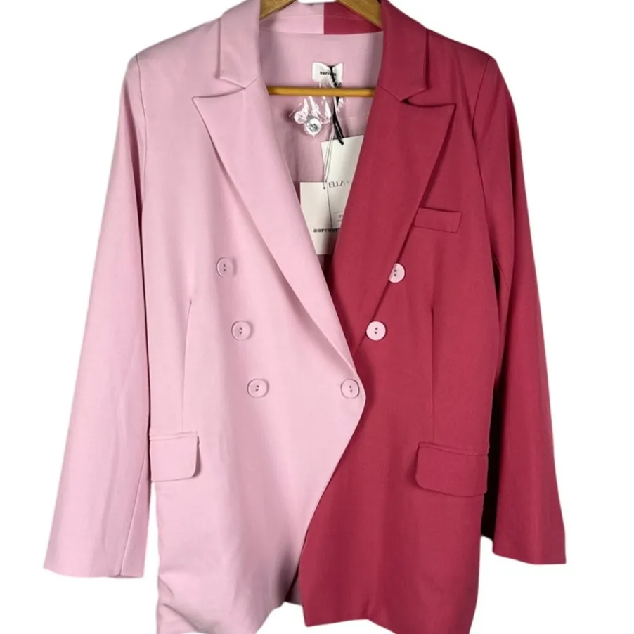 Aureum Two Tone‎ Colorblock Double Breasted Blazer Pink Size Medium - Image 2