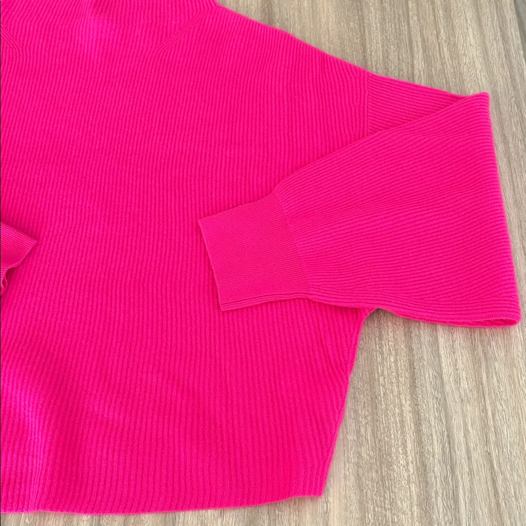 PILCRO Cashmere Ribbed Funnel Neck Sweater Hot Pink Women’s Size 3x Turtleneck - Image 11