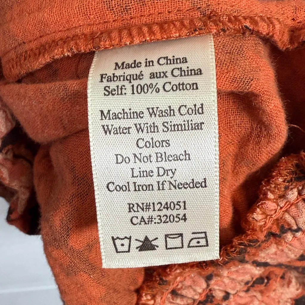 Anthropologie Porridge Peasant Blouse Top Smocked waistband Cuffs Tie W2056 Sz M - Image 7