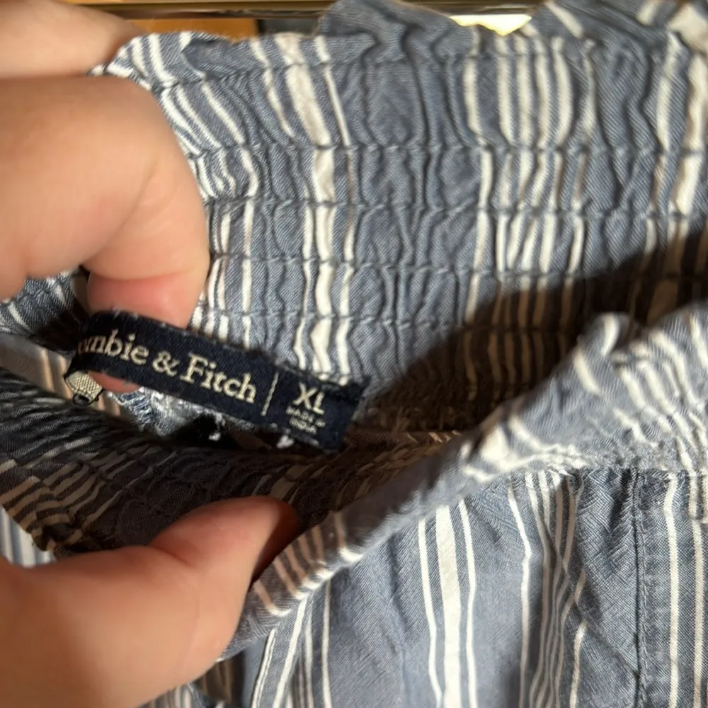 Abercrombie & Fitch Wide Leg Pants Striped Drawstring Waist Pull On Pants Sz XL - Image 6