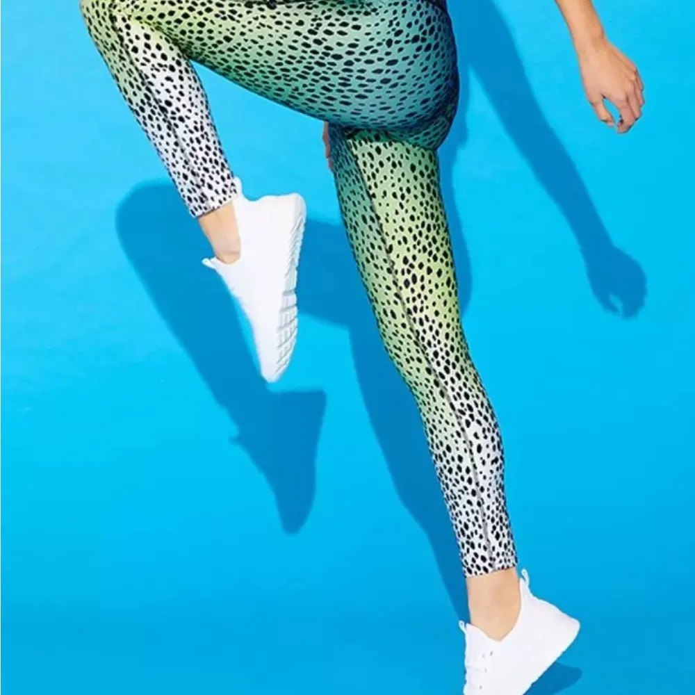 Marika Cycle House Ombré Cheetah Leggings Sz S Workout/Gym/Bike Leggings NWOT Blue - Image 5