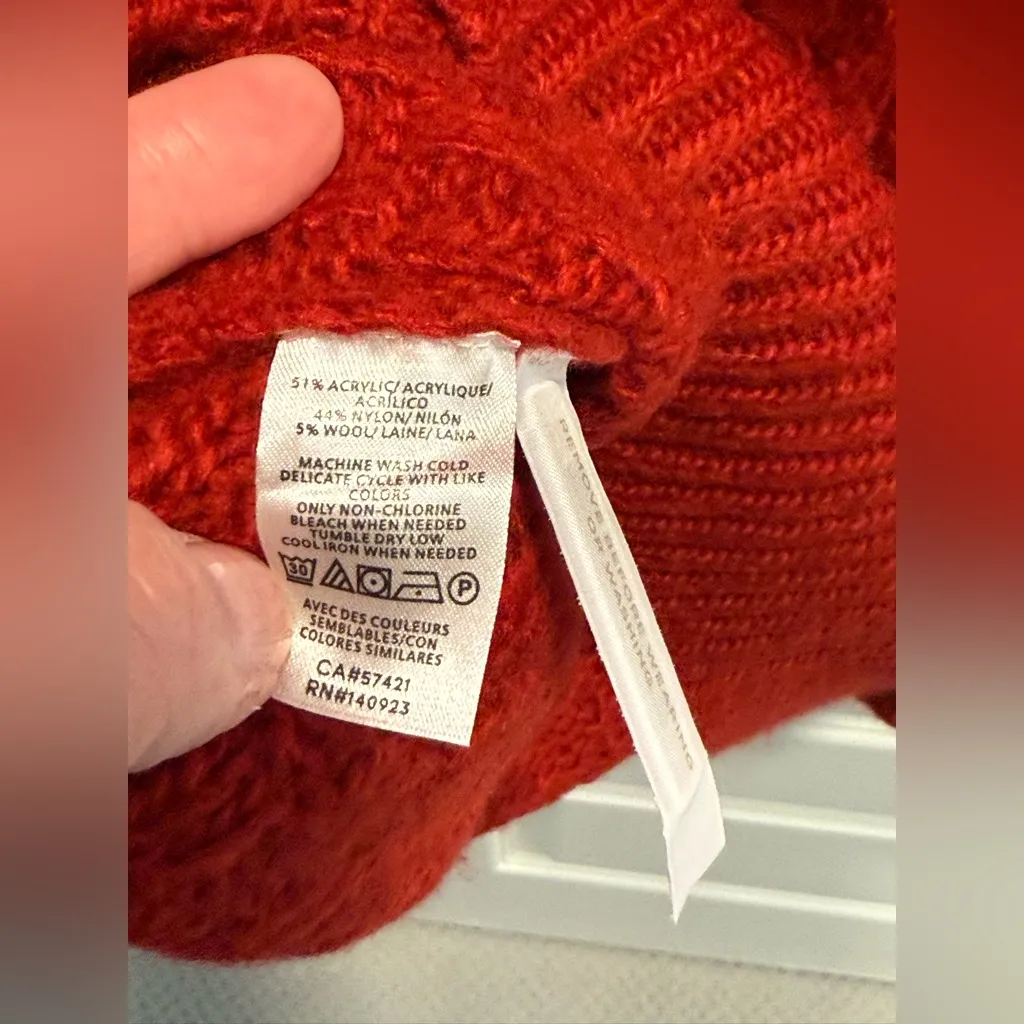 NWT Ann Taylor Dark Red Wine Burgundy Cable Knit Sweater Dress Medium - Image 4