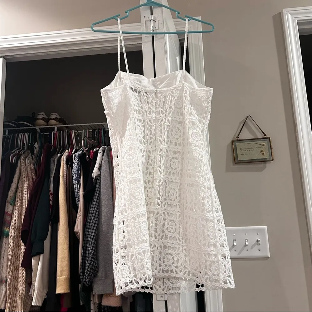 Zara White Crochet Mini Dress - Image 11