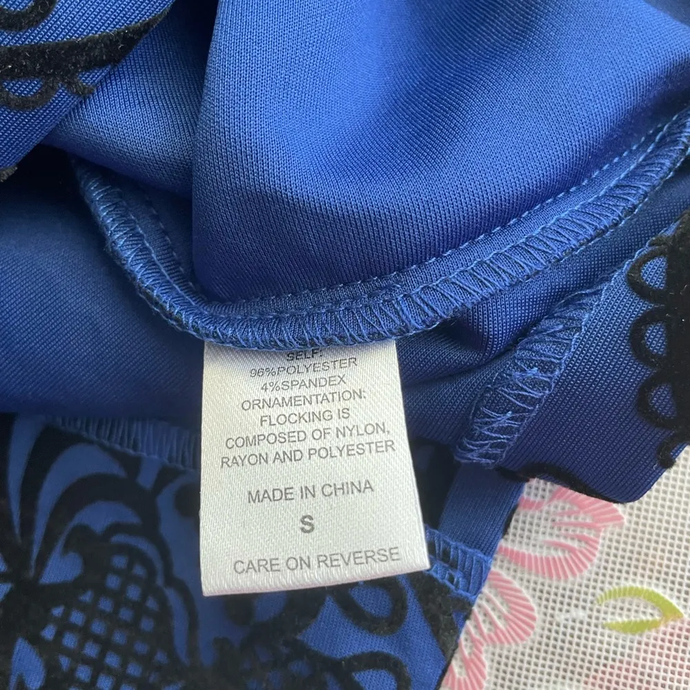 New York & Company Blue Halter Sheath Cocktail Dress - Image 8