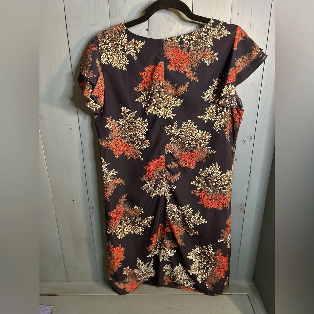 Ces Femme Navy Blue and Red Floral Sheath Dress | Size Medium Black - Image 4