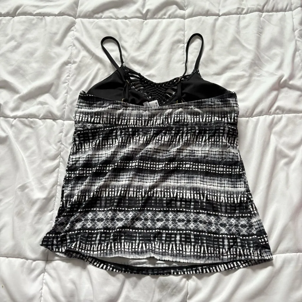 Ambrielle Womens Size XL Tankini Swim Top Bathing Suit Swimsuit Black Beach - Image 7