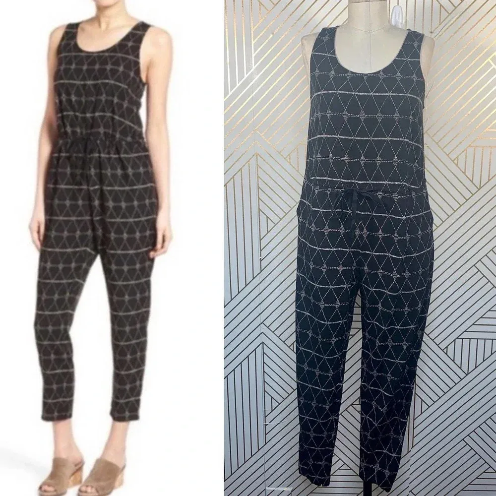 Madewell Diamond Argyle Print‎ Jumpsuit Black - Image 2