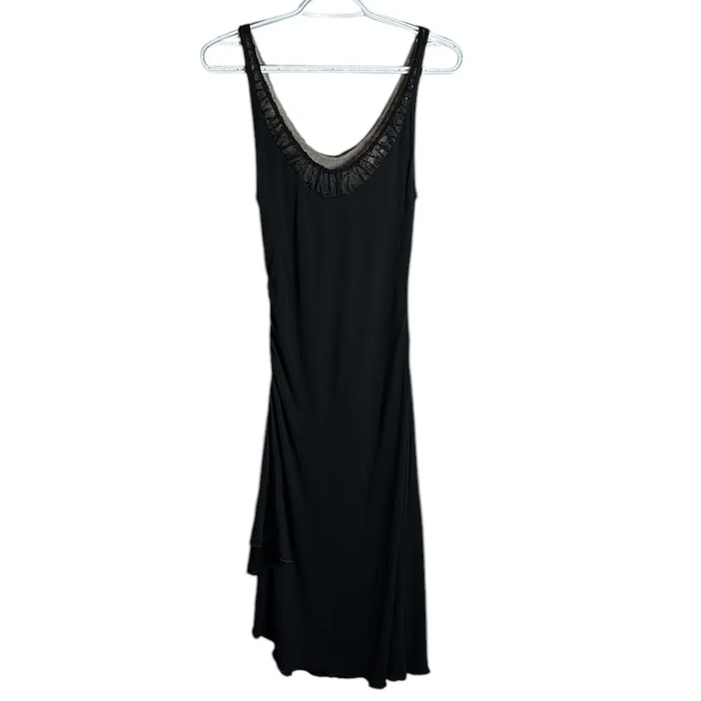 Rebecca Taylor black Maxi Dress Scoop neck Sleeveless sequin Star detail size 6 - Image 2