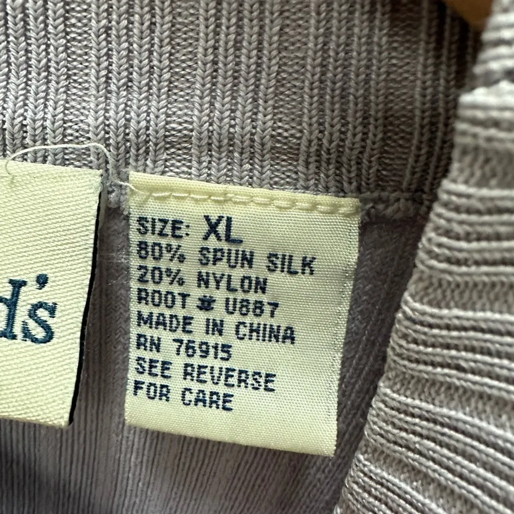 Appleseeds silk mock neck ribbed sweater size XL - Image 3