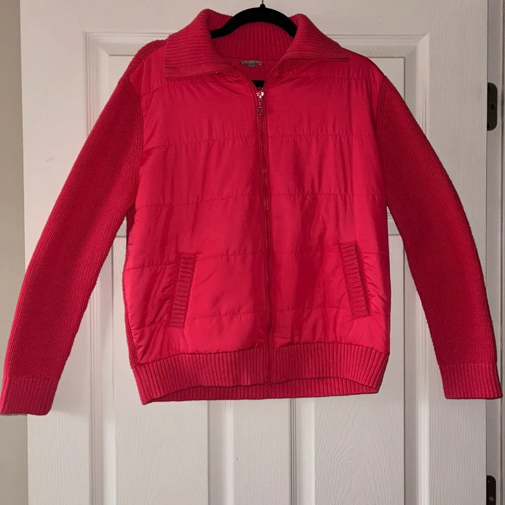 Talbots Quilted Full Zip Sweater Jacket Size Medium Outerwear - Image 2