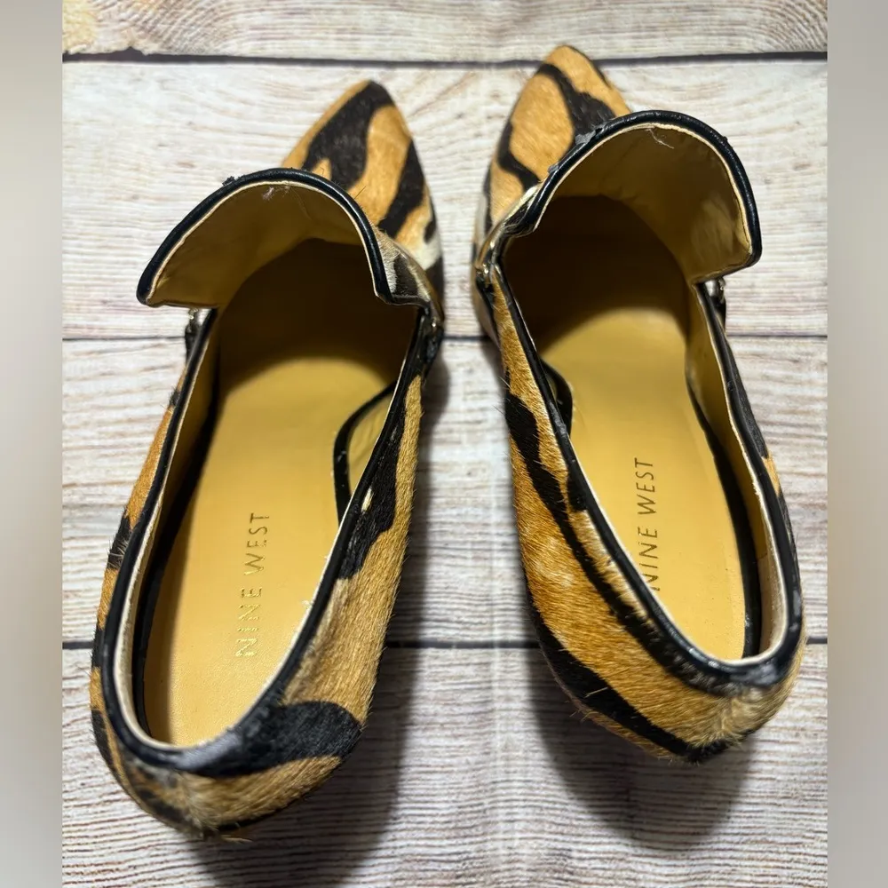 Nine West Sz 8.5 M Animal Print Cow Leather Stiletto Heels - Image 8