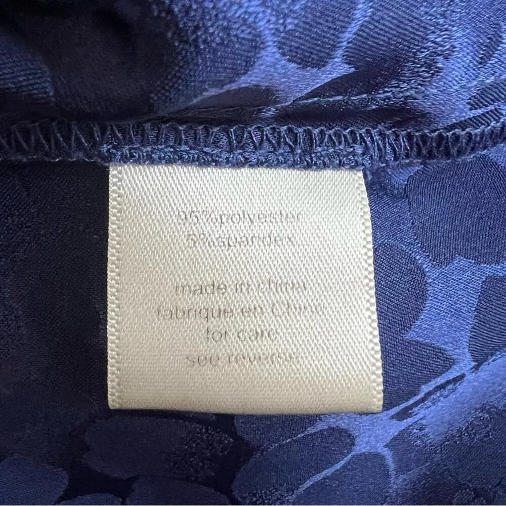 Ronny Kobo Women’s Amara Medieval Blue Floral Puff Sleeve Wrap Mini Dress Large - Image 8