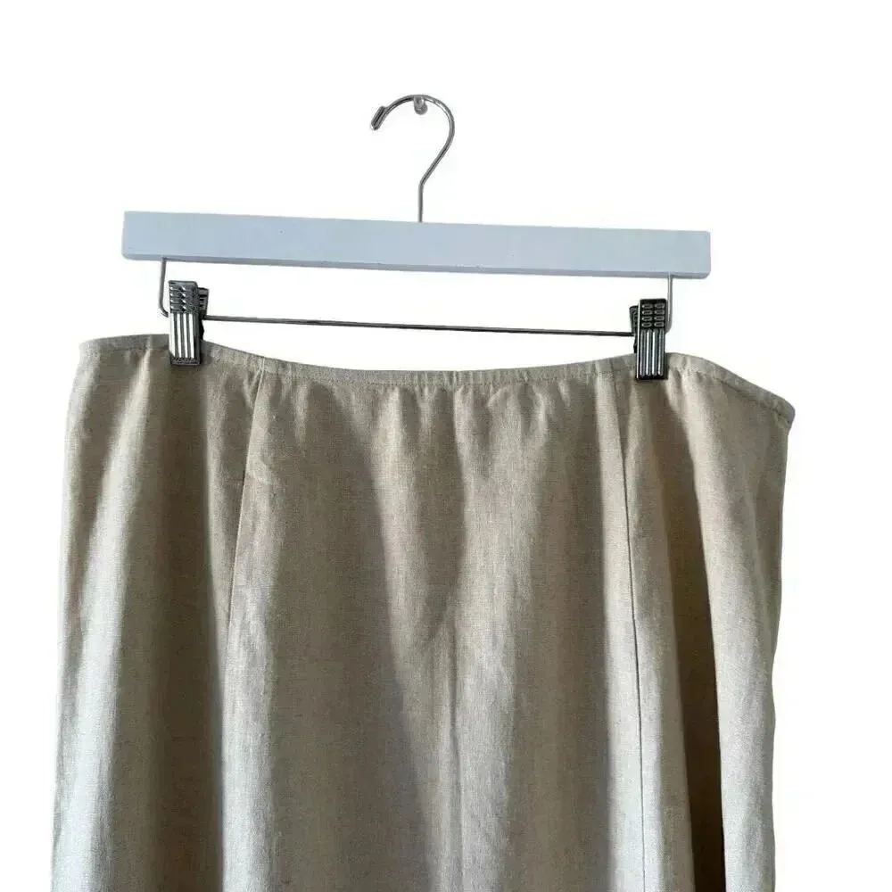 Requirements Linen Blend Long Maxi Lagenlook Fit & Flare Plus SZ 14 #2097 - Image 2