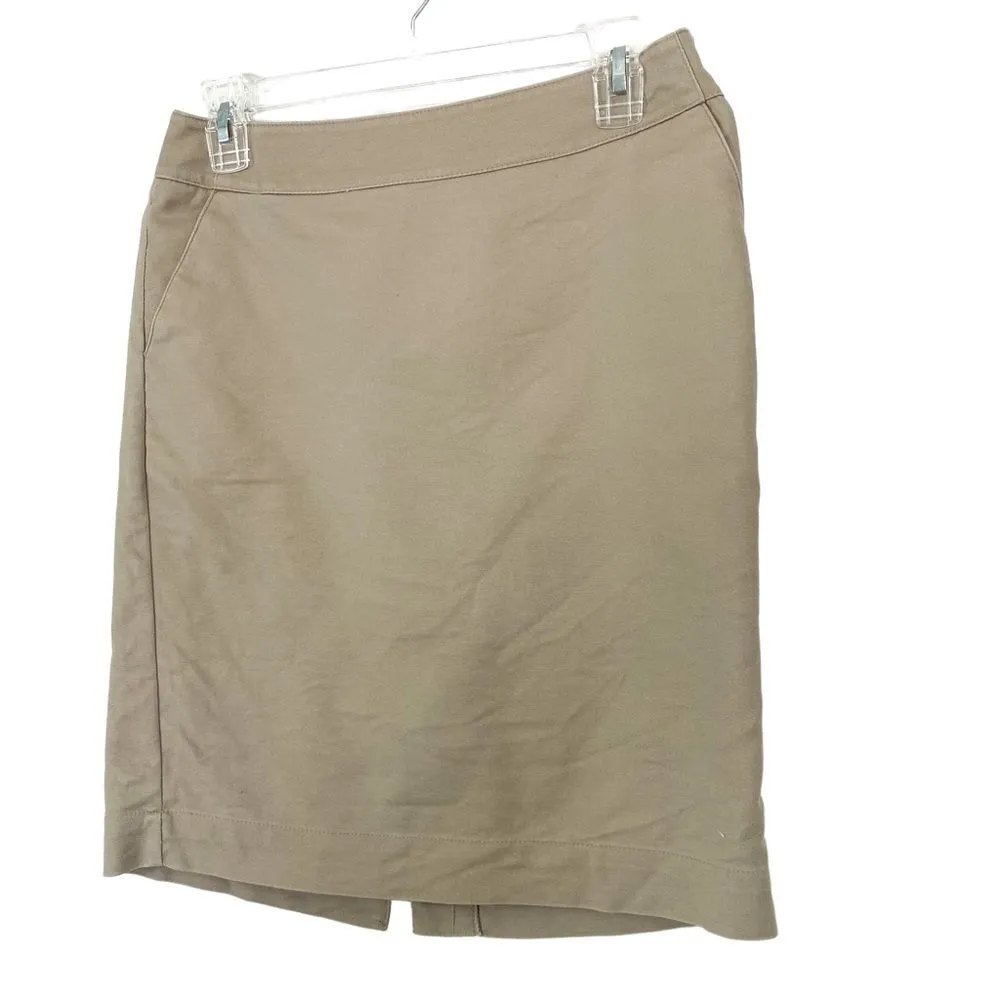 Merona Tan Khaki Business Pencil Stretch Suit Skirt Pockets Size 2 - Image 5