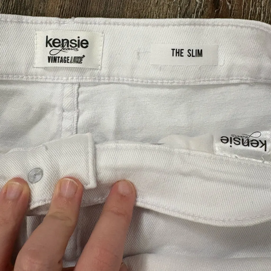 Kenzie Jeans Vintage Luxe The Slim White Denim Jeans 4/27 Casual Basic Everyday - Image 6
