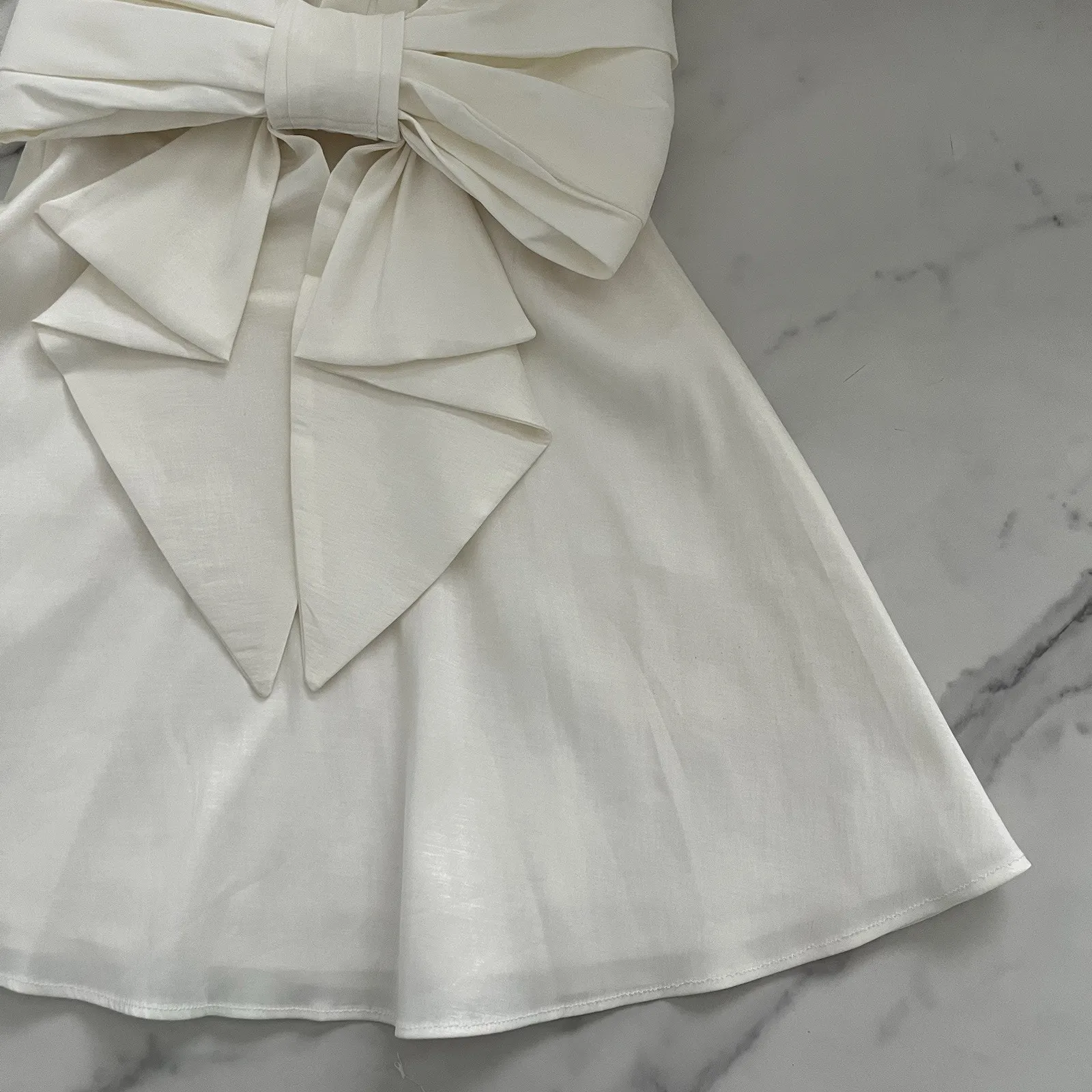 Show Me Your Mumu Charlotte Bow Mini Dress White Sz Small Bridal shower attire - Image 9
