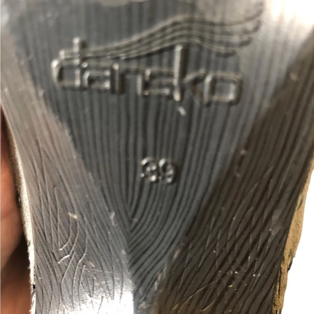 Dansko Nori Gray Suede Studded Slip In Heels 39/ 8.5-9 Round Toe Classic Style - Image 7