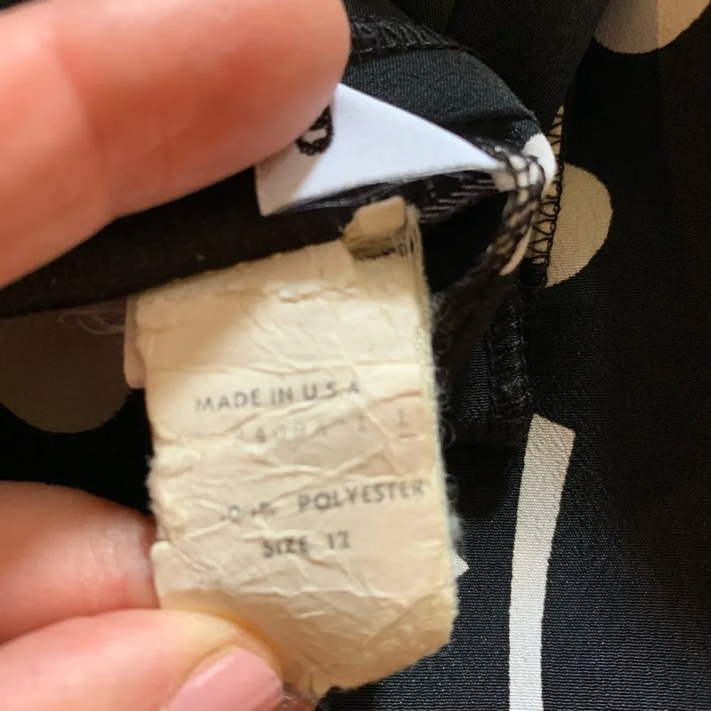 Vintage Toni Todd Polyester Womens Dress Made in USA Size 12 Union Made Black - Image 7