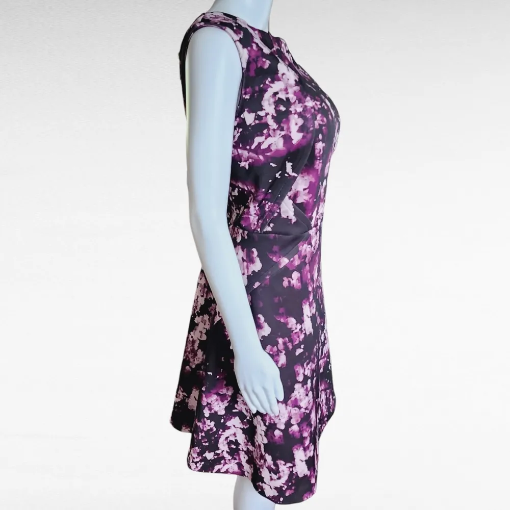 Jennifer Lopez Magenta Abstract Fit & Flare Scuba Dress Size 20W - Image 4