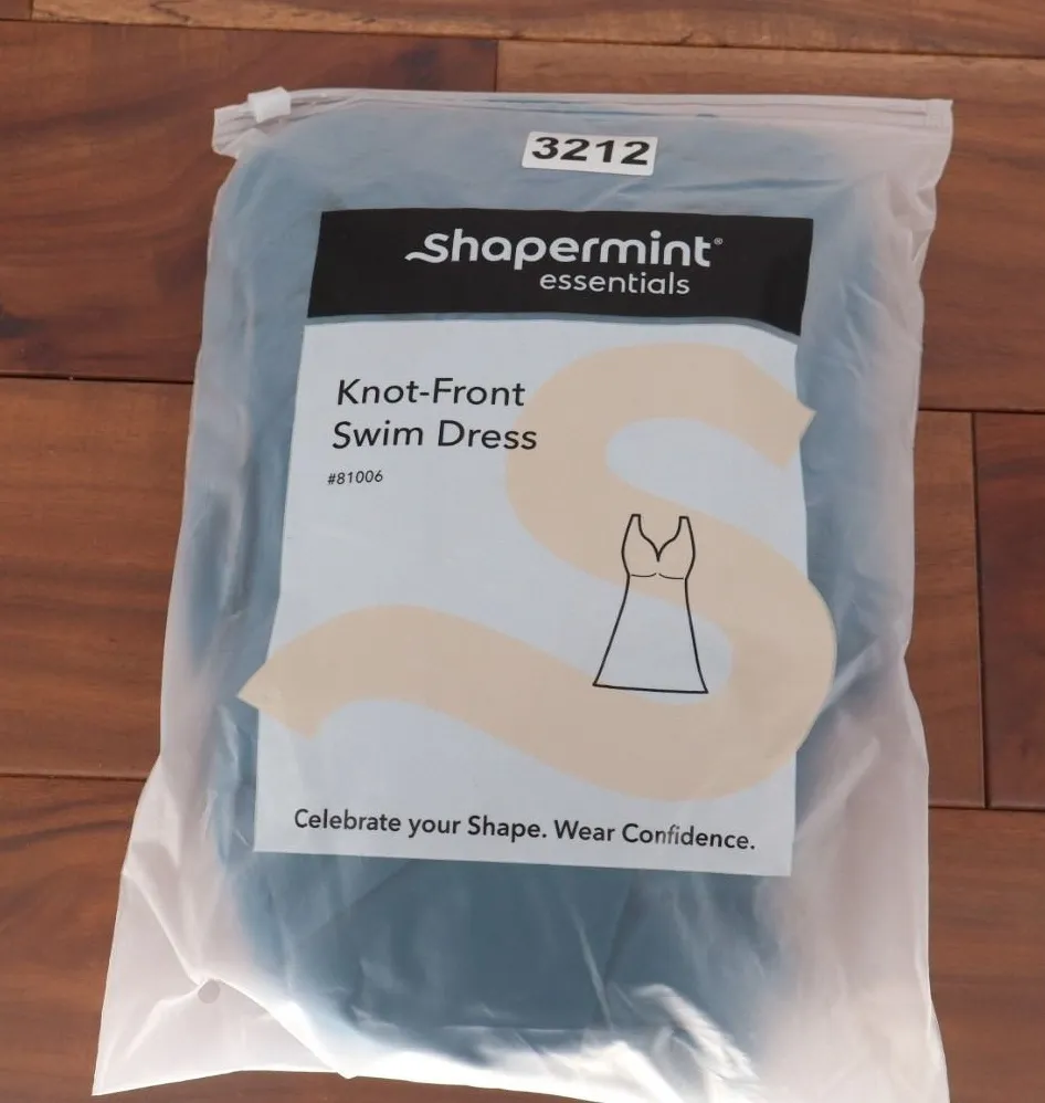 Shapermint Essentials Knot Front Swim Dress Womens 2XL Ocean Blue One Piece Suit Size undefined - Image 1