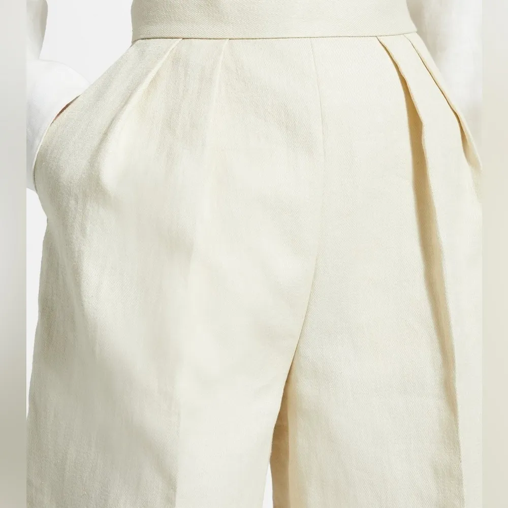 Theory Luxe Linen Pleated Short - Image 4