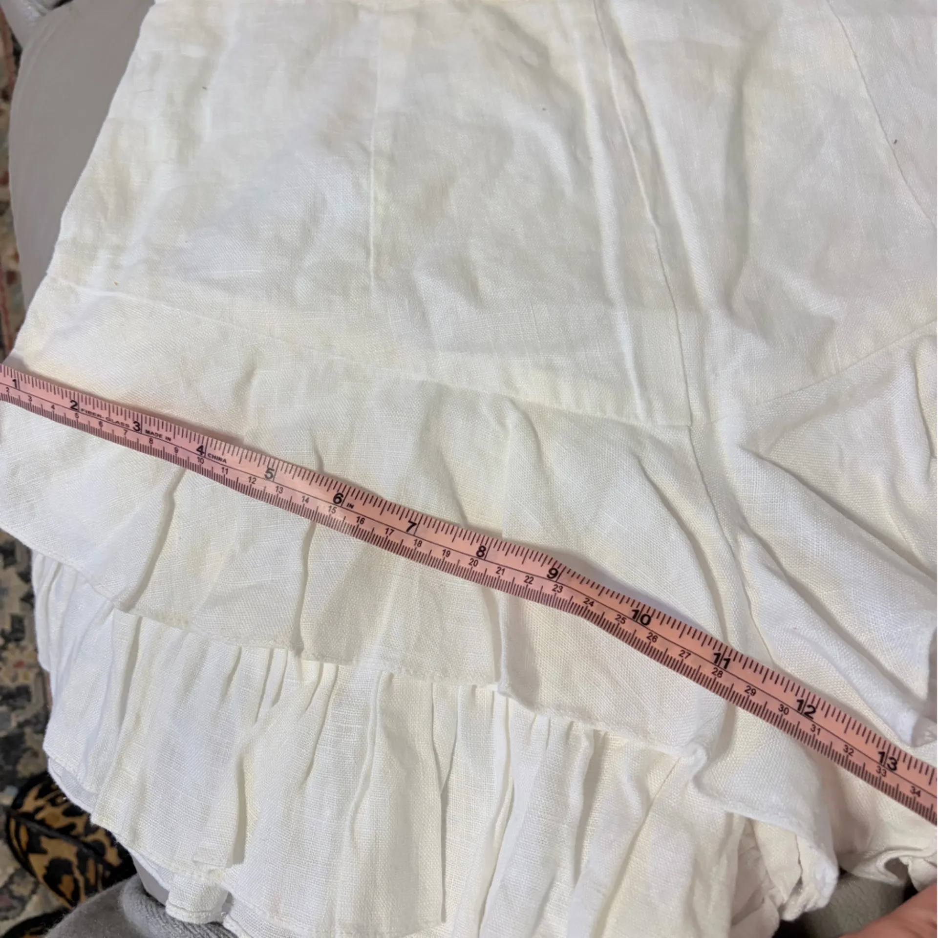 MLM Valentine ruffle shorts white linen shorts size small - Image 10