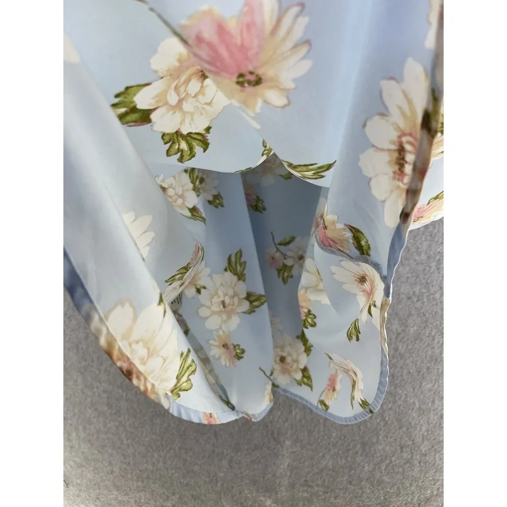 Sweet Wanderer Women's Light Blue Dress Floral Off Shoulder Large Sweetheart - Image 3