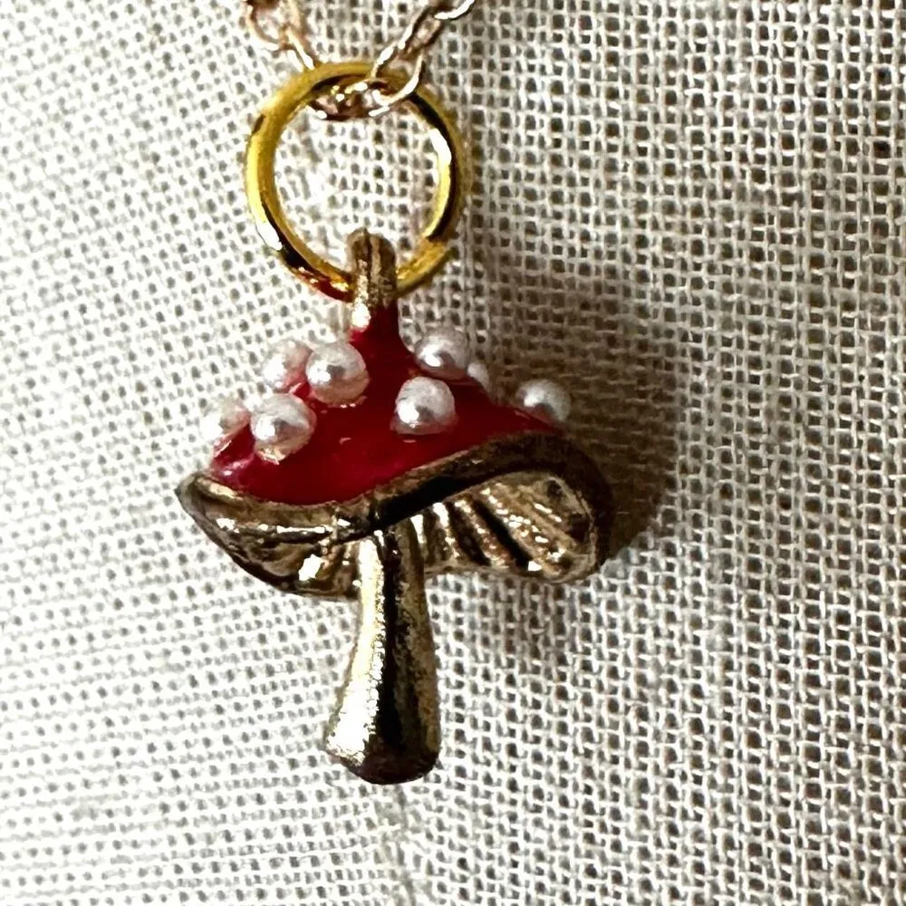 Red Mushroom Pendant Necklace - Image 4