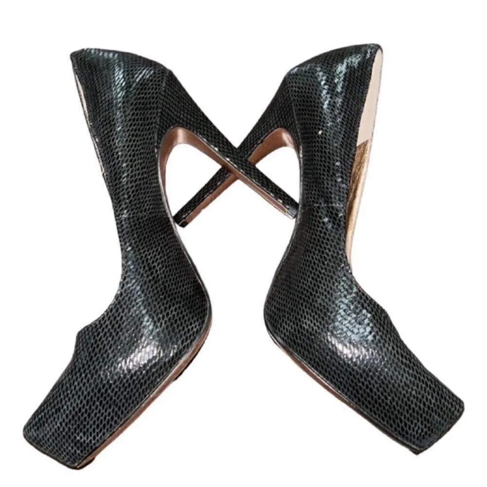 Bebe  Black Leather Platform Pumps(Size 7B) - Image 9