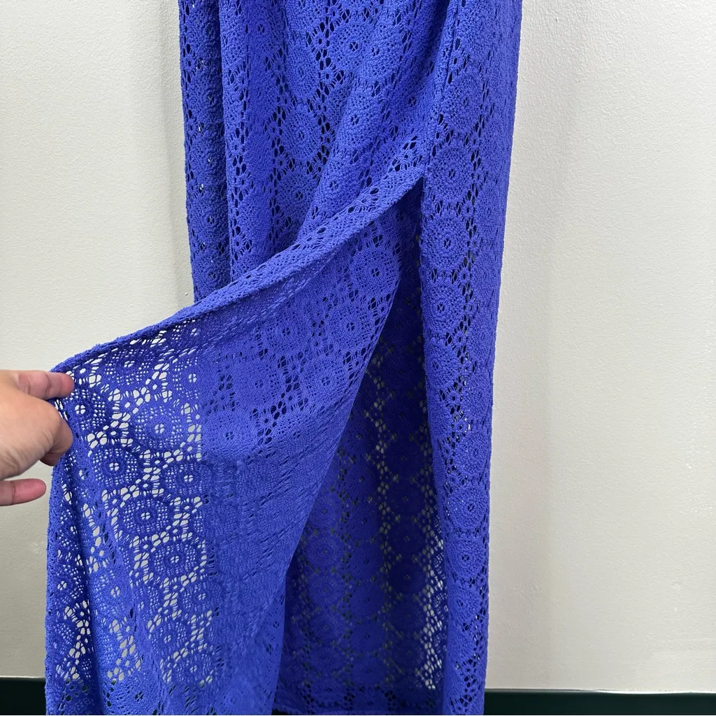 NEW Lilly Pulitzer Emmett Maxi Dress Womens M Iris Blue Lace Strapless - Image 4