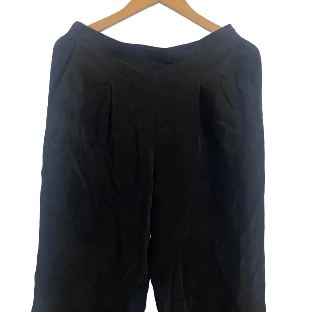 Whimsy+Row Rowen Black Cupro Trouser Medium Straight Leg Stretch High Waist Band - Image 3