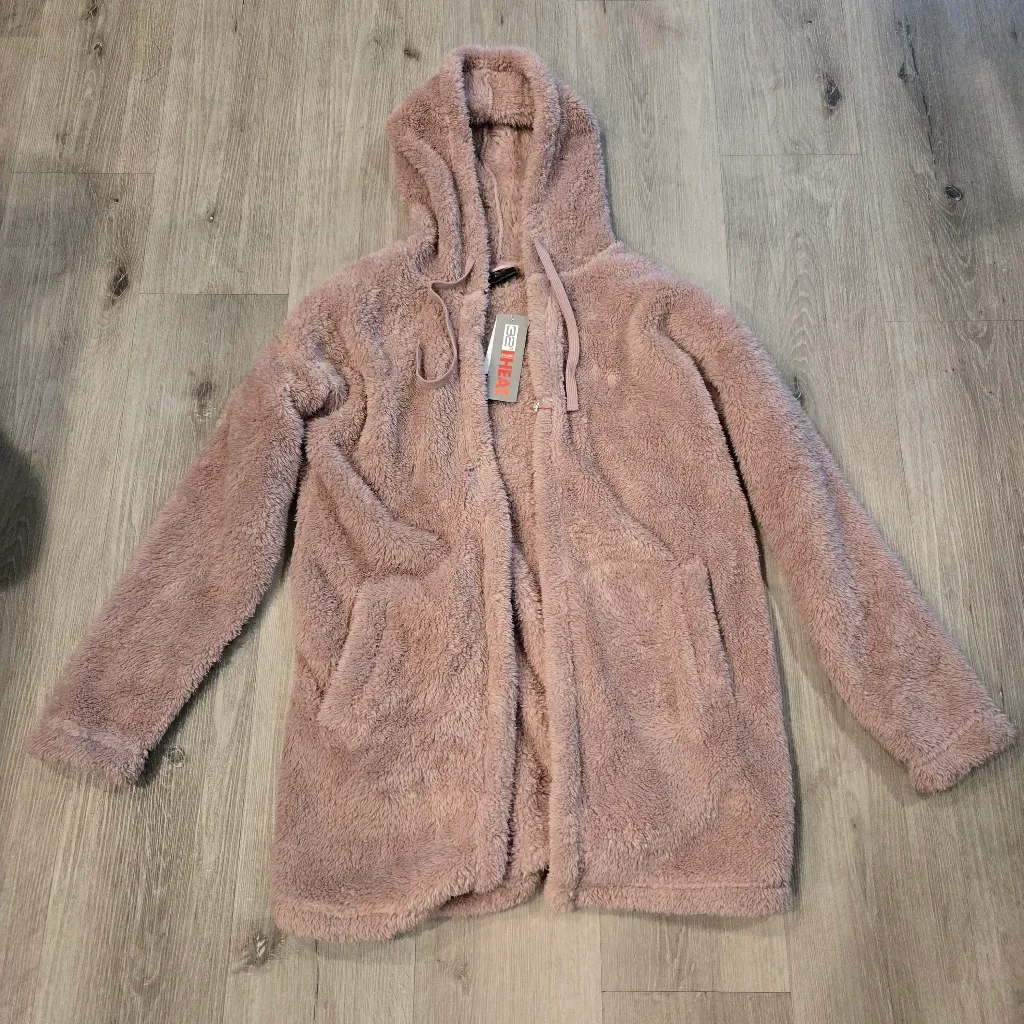 32 Degrees Womens Sherpa Hooded Open Cardigan Size XS NWT - Image 2