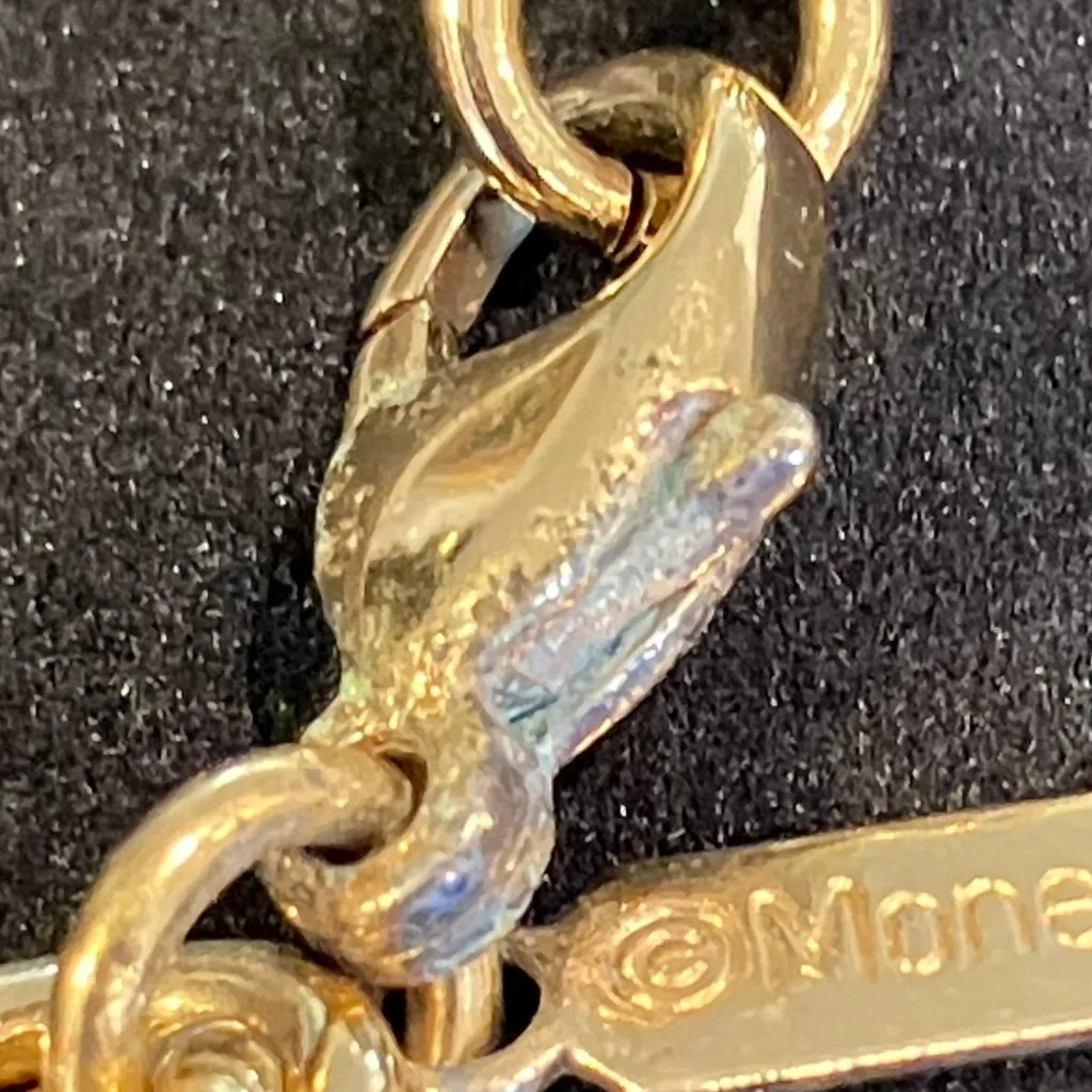 Vintage 90s Monet Signed Gold Tone Rope Chain Necklace Minimalist Retro 24” - Image 5